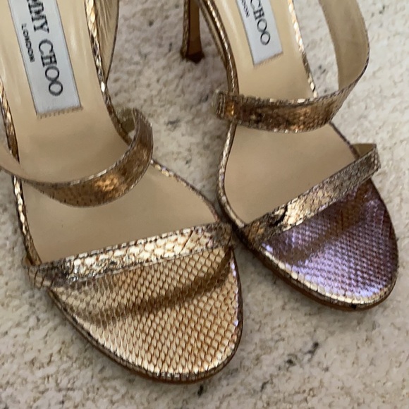 Jimmy Choo Gold Sandals - Picture 4 of 8